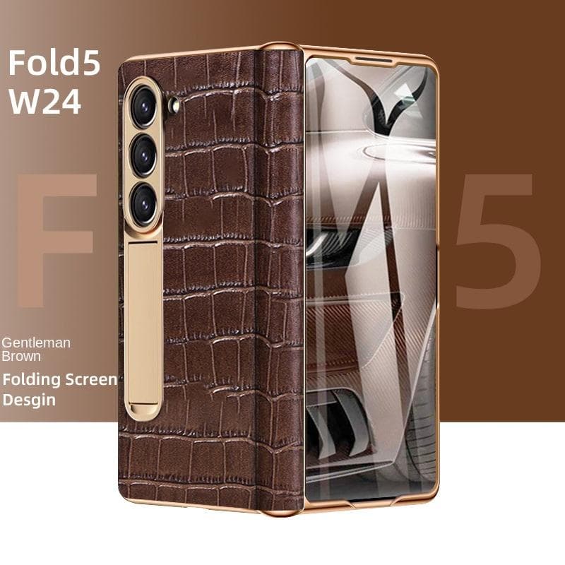 Luxury Genuine Leather Case for Samsung Galaxy Z Fold 5 Nappa Cover for Galaxy Z Fold 4 Stand Shockproof Protection Cover Galaxy Z Fold5