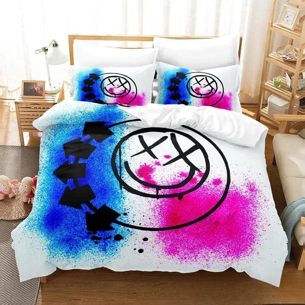 3D Printed Music Band B-Blink-182 Bedding Set Boys Girls Twin Queen King Size Duvet Cover Pillowcase Bed boys Adult Home Textile AU Single 140x210cm