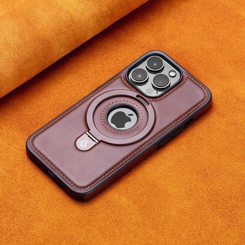Lack of Business Leather Case Suitable for Apple 16promax Mobile Phone Case Magnetic Bracket IPhone 15 High-end Leather 14 iPhone 12