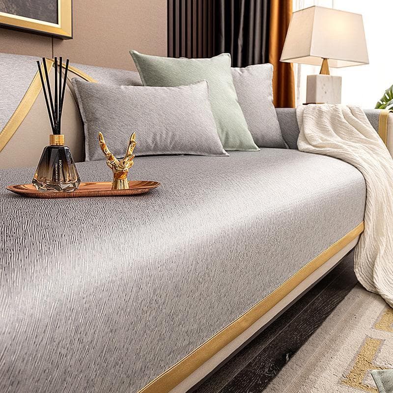 Four Seasons Universal Sofa Cover Luxury Gold Edged Jacquard Non-Slip Cushion Cover Chenille Back Towel Living Room Sofa Cover 70x70cm 1pcs