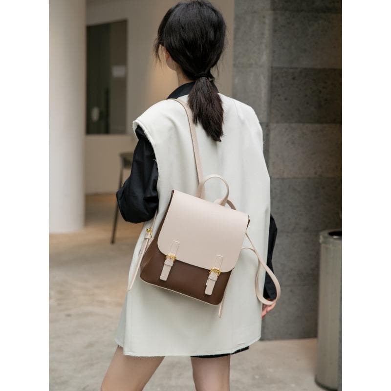 Backpack for Women Fashion High-end Leather Bag Niche Versatile Large Capacity Travel Leather Backpack