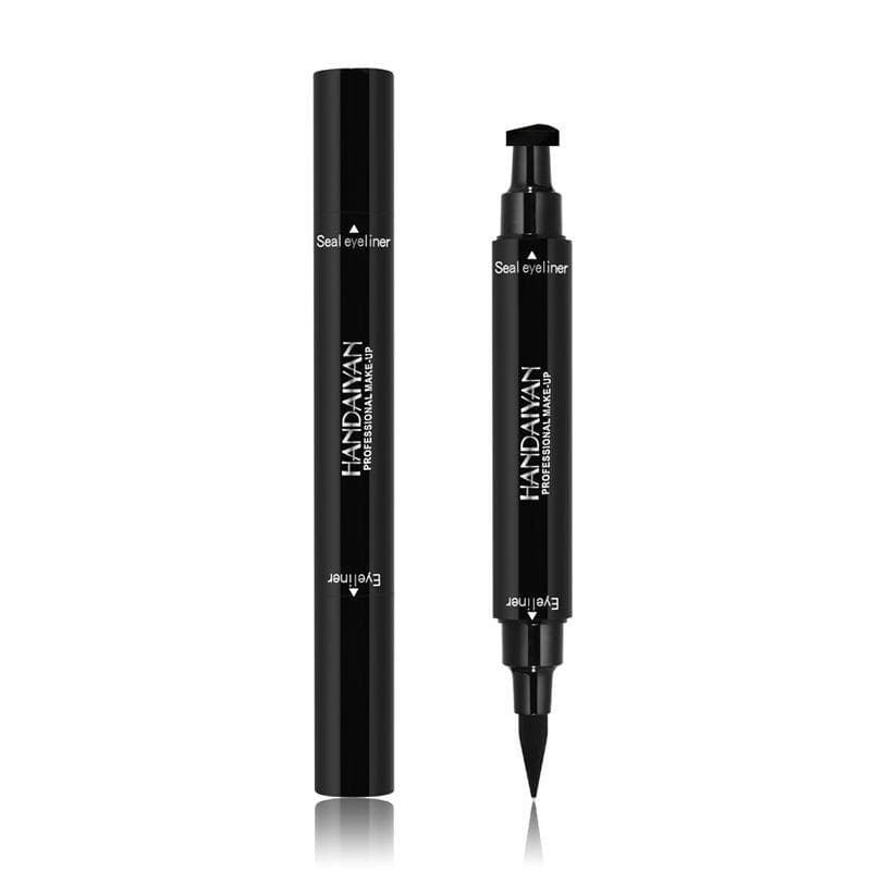 HANDAIYAN Eye Makeup 2-in-1 Black Waterproof Double-ended Triangle Seal Eyeliner 1PCS