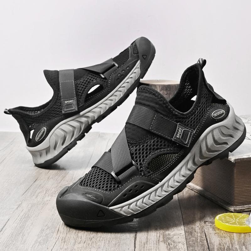 Summer Men Sandals Genuine Leather Mens Casual Shoes Outdoor Men Leather Sandals for Men Beach Shoes Roman mens Shoes 46