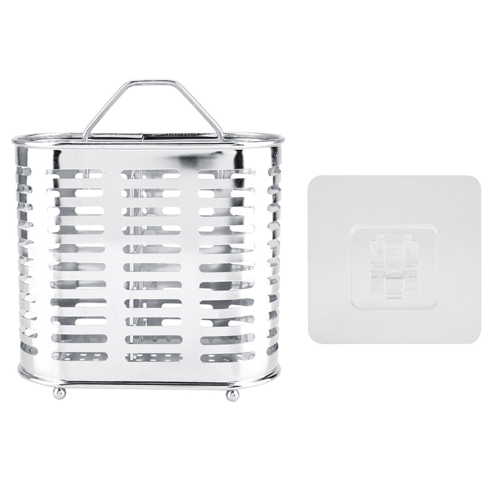 Stainless Steel Chopsticks Drain Rack Wall Mounted Forks Spoon Oraganizer Storage Holder