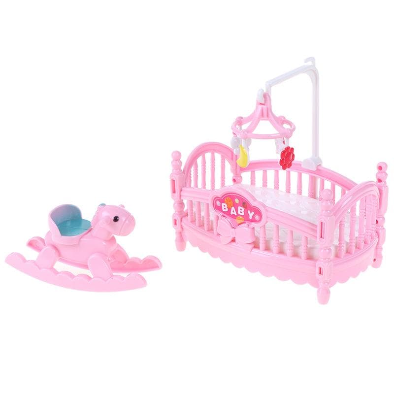 Doll Bed Trojan Horse Baby Room Miniature Play Scene Props
