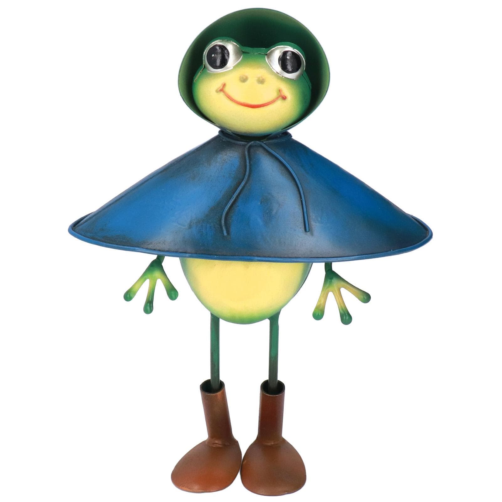 Frog Decor Cartoon Frog Sculpture Wrought Iron Animal Sculpture Garden Decoration Home Desktop
