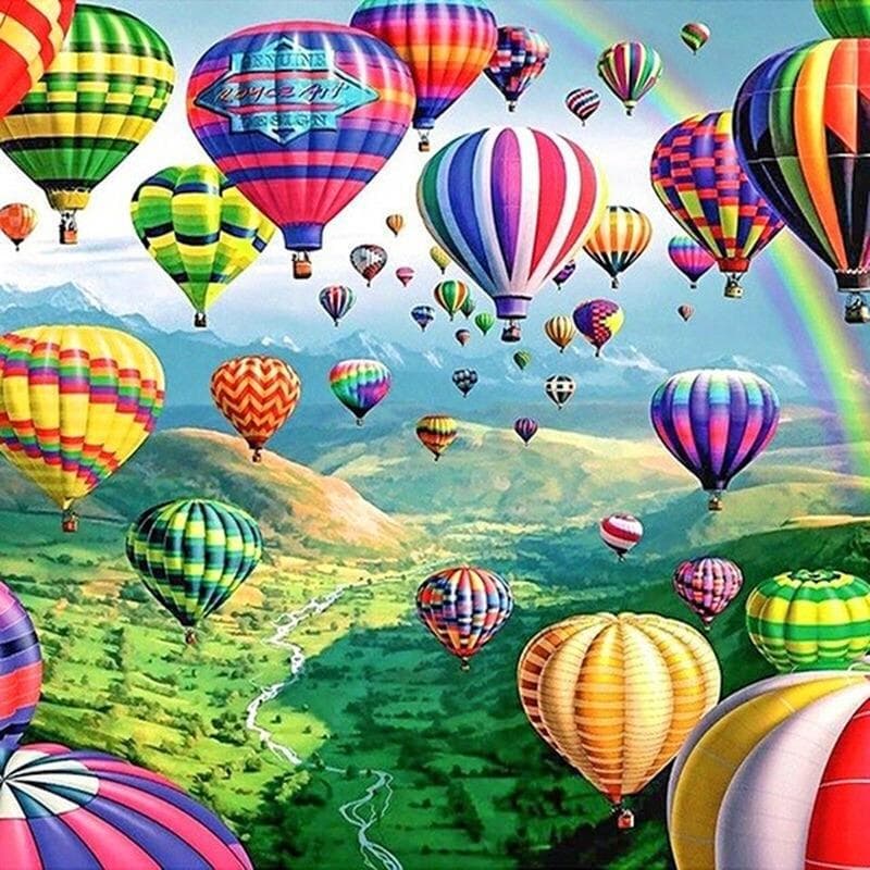 DIY Diamond Painting Air Balloon Scenery Cross Stitch Needlework Boat Diamond Embroidery 20X30CM