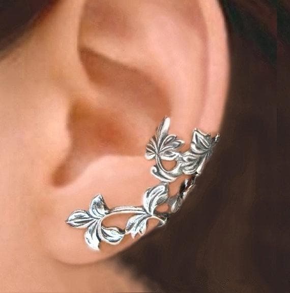2 Pair Retro Hollow Ear Clips Gorgeous Clip Earrings for Women Alloy Vintage Leaf Ear Clip Earrings