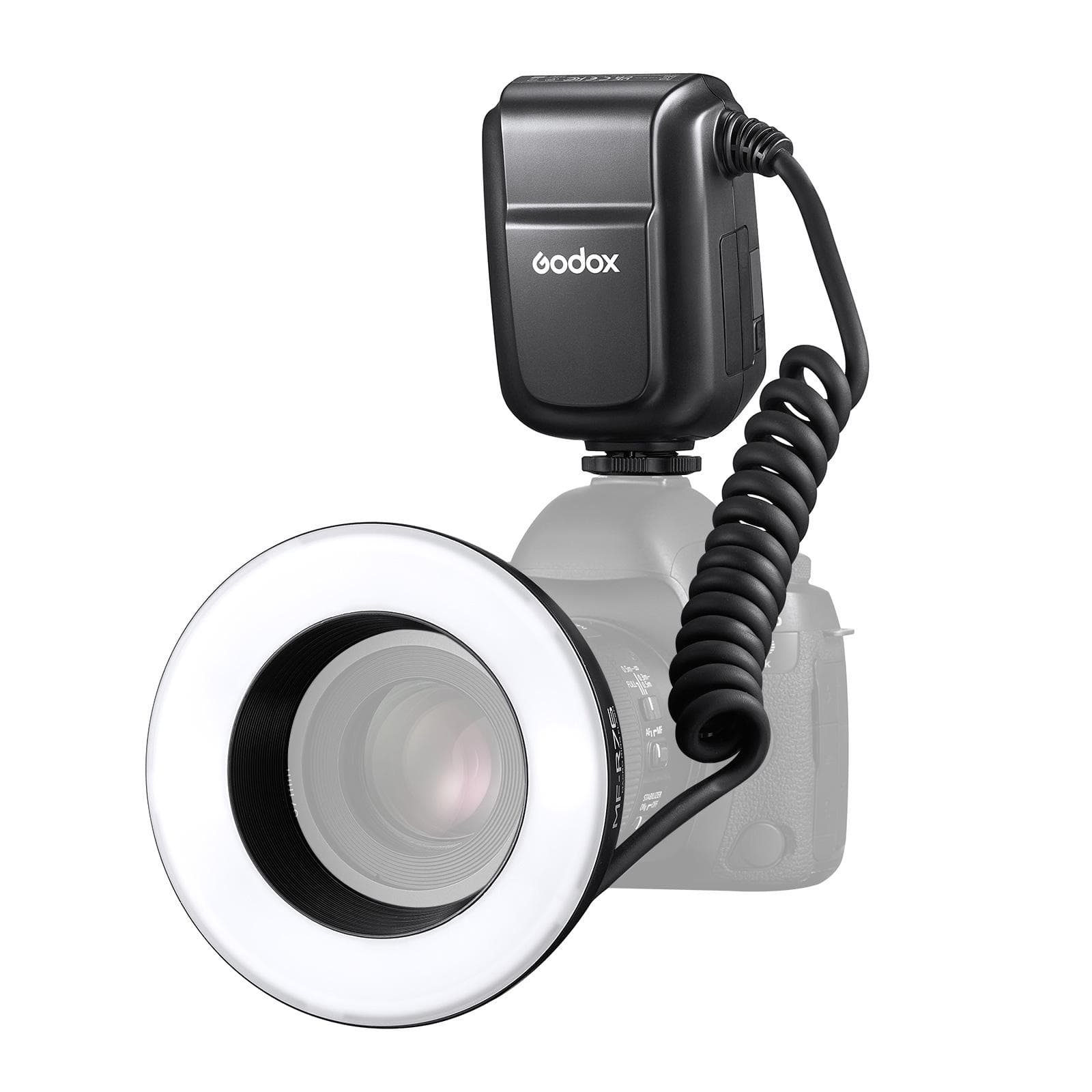 Godox MF-R76 Universal Macro Ring Flash Light GN14 10 Levels Adjustable Brightness with 8pcs black
