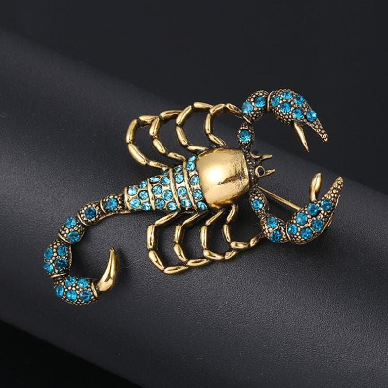 1Pc Scorpion Brooches With Rhinestone Gold Alloy Brooch Pin Vintage Crystal