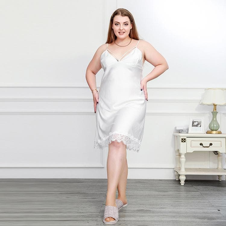 Spring and Summer Plus Size Pajamas for Fat Mm Women Plus Size Sexy Lace Suspender Skirt Large Size Pajamas Home Wear 4XL