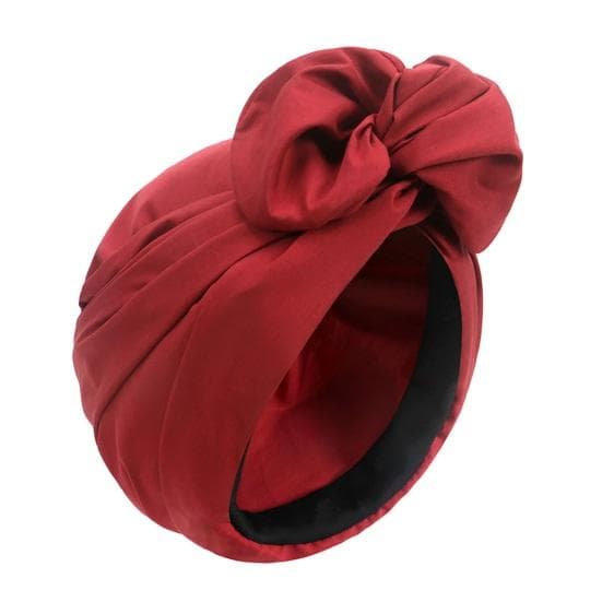 Women Cross Headscarf Solid Color Bow-knot Bandana Soft Breathable Turban Hat Retro Style Headwrap for Short Hair Long Hair Ladies Fashion Accessories wine red