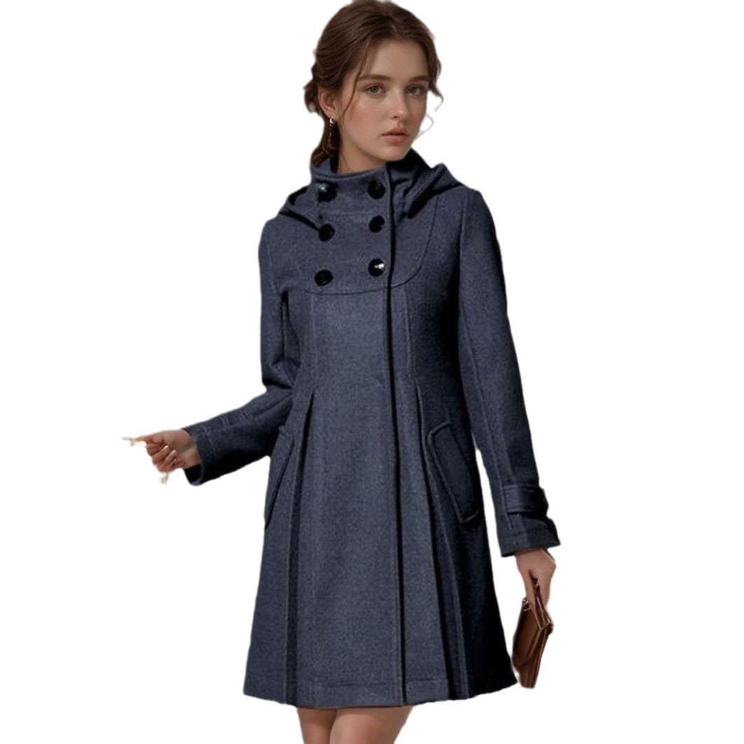 Autumn and Winter Women's Woolen Coat Medium and Long Woolen Coat XXXL