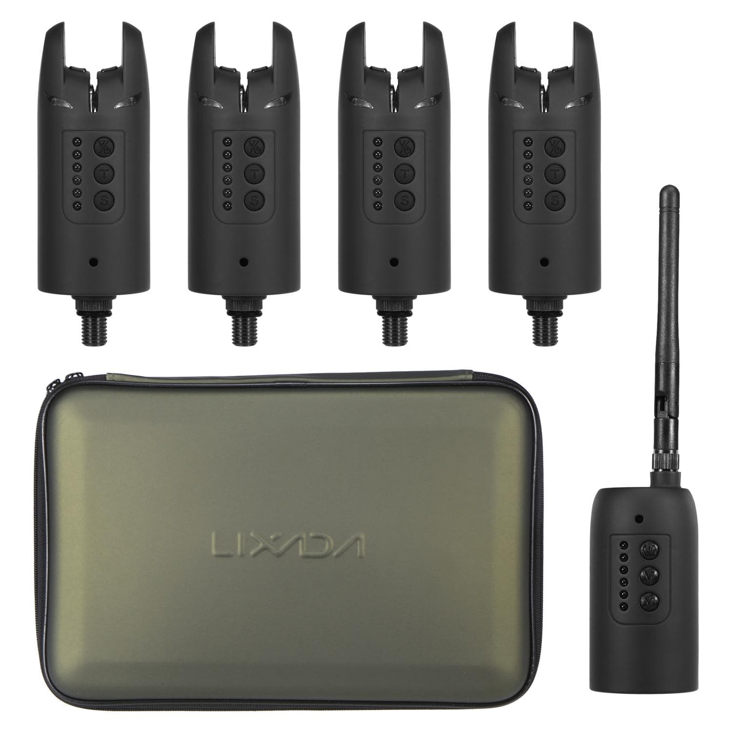 Lixada Wireless Digital Fishing Alarm Set Fishing Bite Sound Alert Kit Changeable Color LED Alarm JY-39