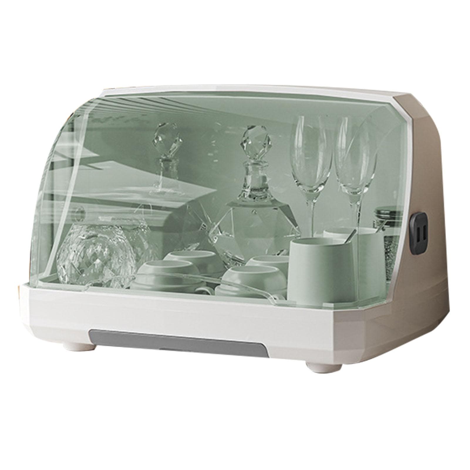 Multi Functional Storage Organizer Desktop Cup Storage Rack Cup Drying Rack Dustproof Glass Tea Cup Gray