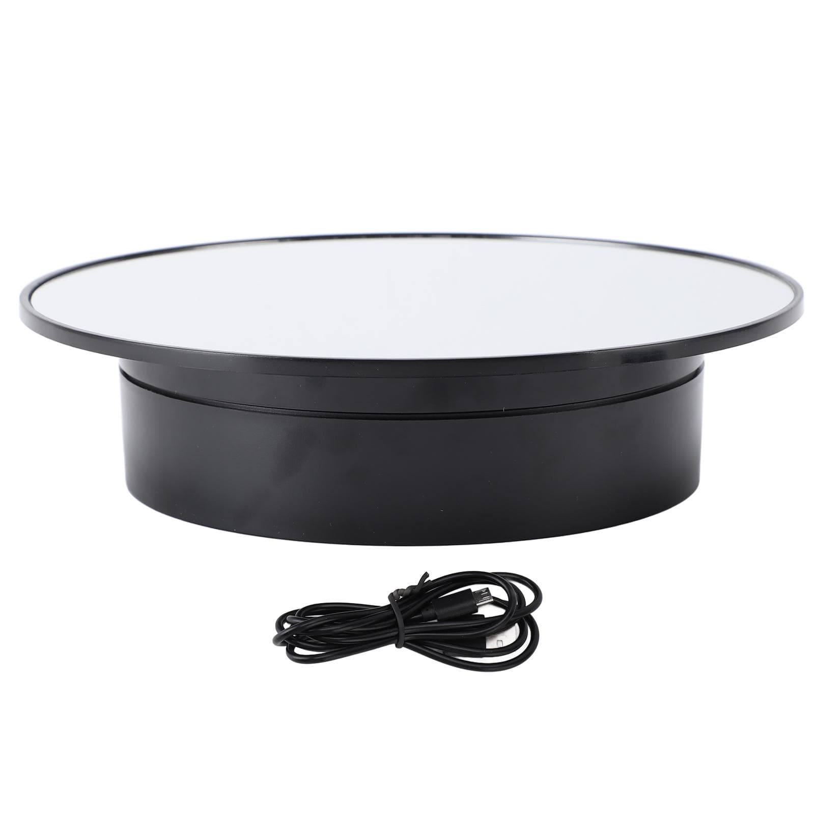 Motorized Rotating Display Stand Black 8.8lb Load Bearing Low Noise USB Battery Powered Turntable