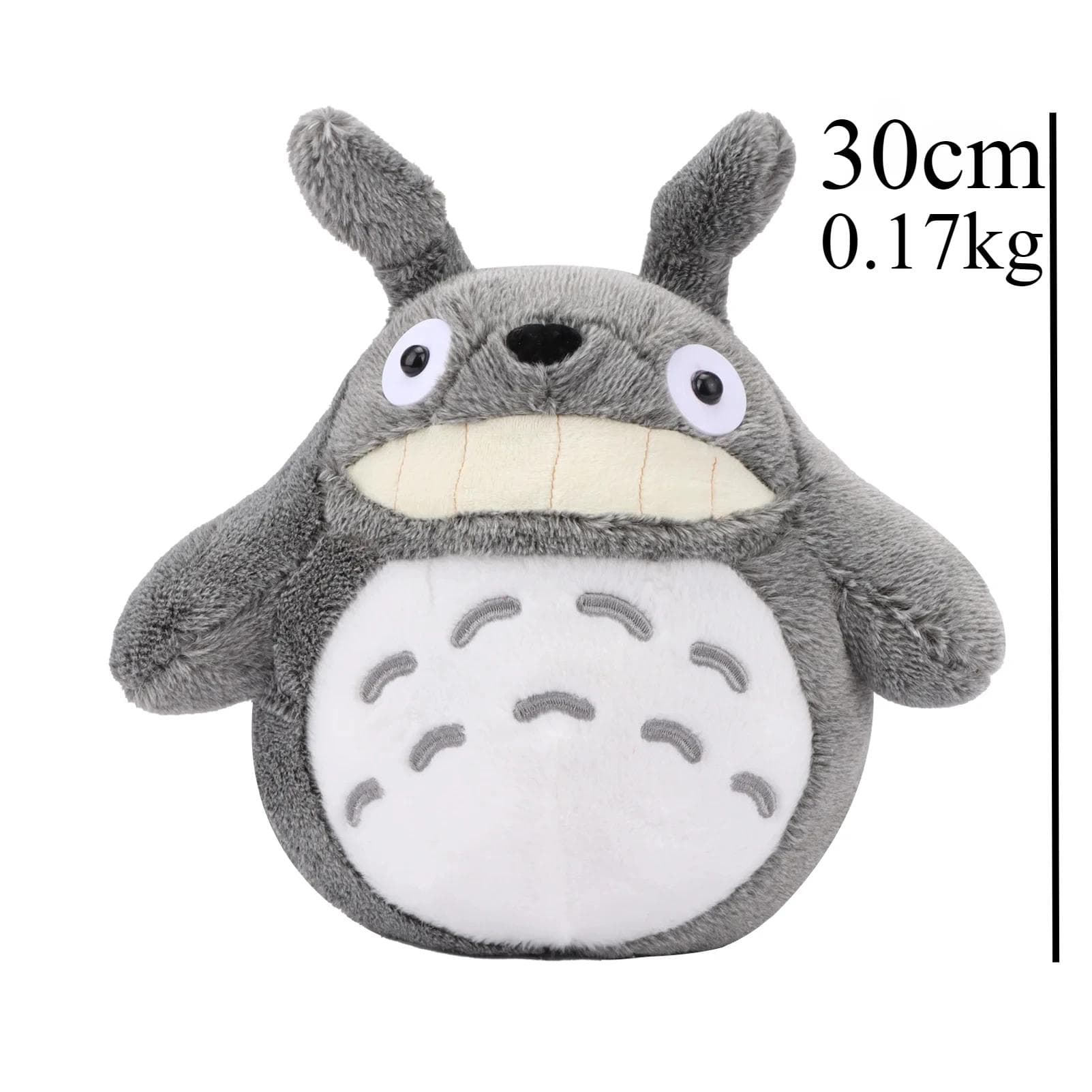 30cm/40cm Cute Soft Cartoon Animal Character Bare Teeth Cat Plush Toy Animated Around Fun Child Sleeping Companion My Neighbor Totoro Teeth Height 30cm