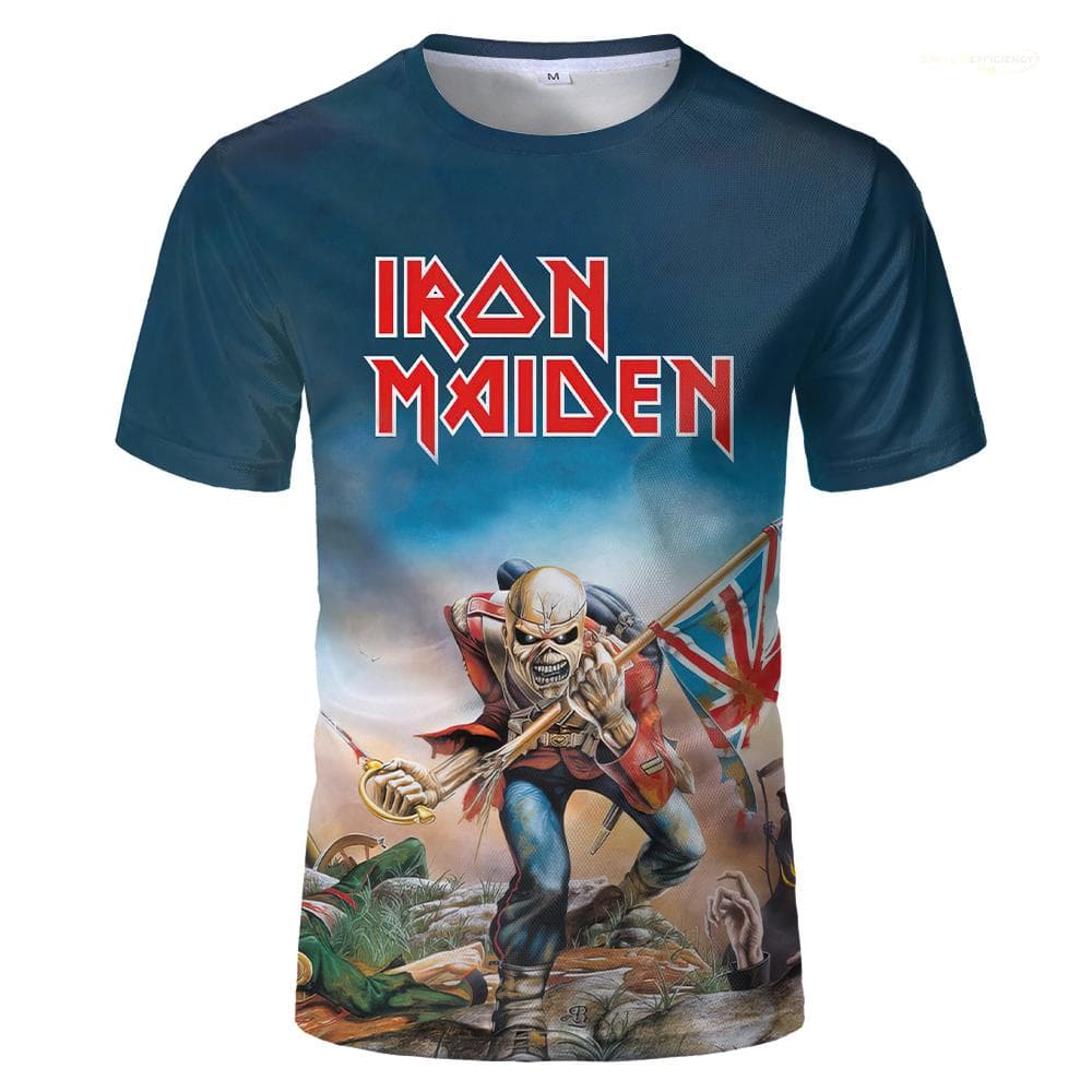 2024 Punk T-shirts For Men And Women Heavy Metal Rock Band Retro Clothing Summer Loose Tee Short Sleeve Oversized Hip Hop Tops M