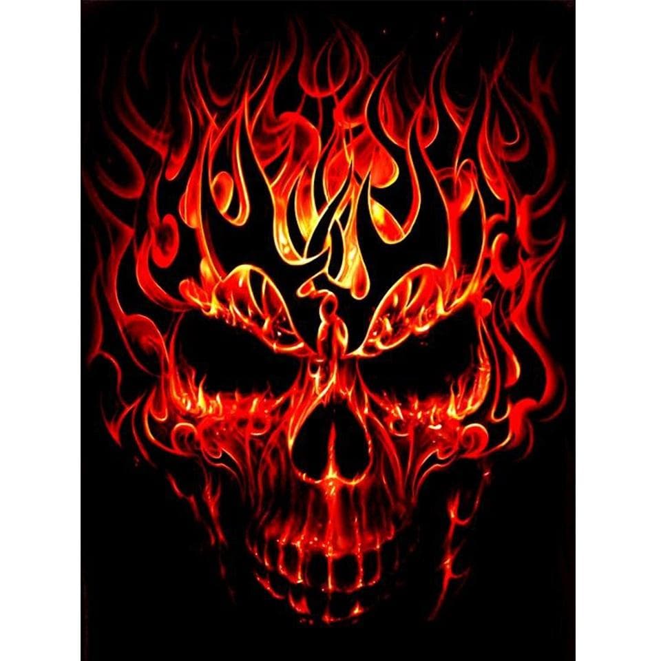 5D DIY Diamond Painting Full Round Drill Color Skull Embroidery Cross Stitch gift Home Decor Gift 20X30CM