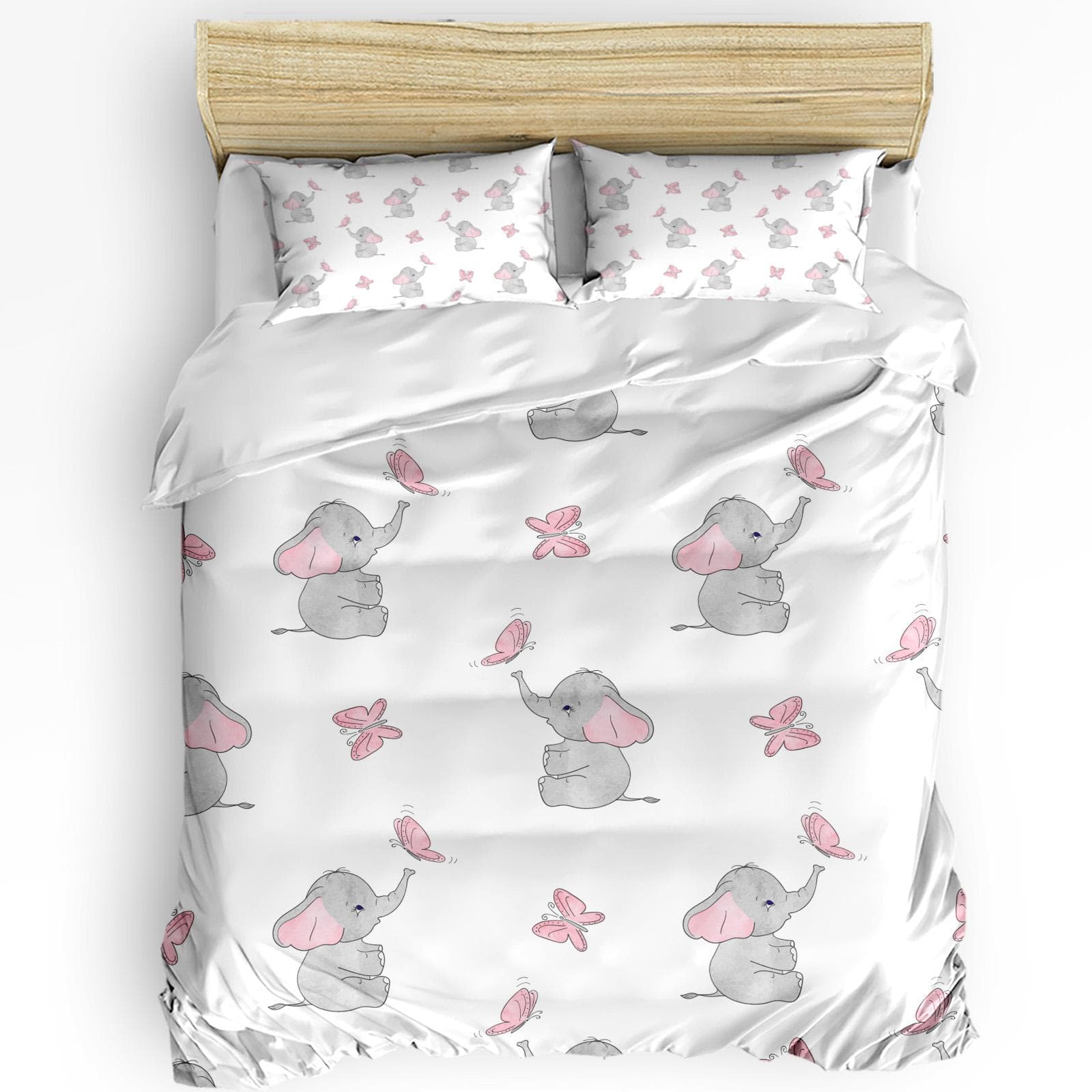 Dream Catcher Feather Butterfly White 3pcs Bedding Set For Bedroom Double Bed Home Textile Duvet Cover Quilt Cover Pillowcase EU single(135x200cm)