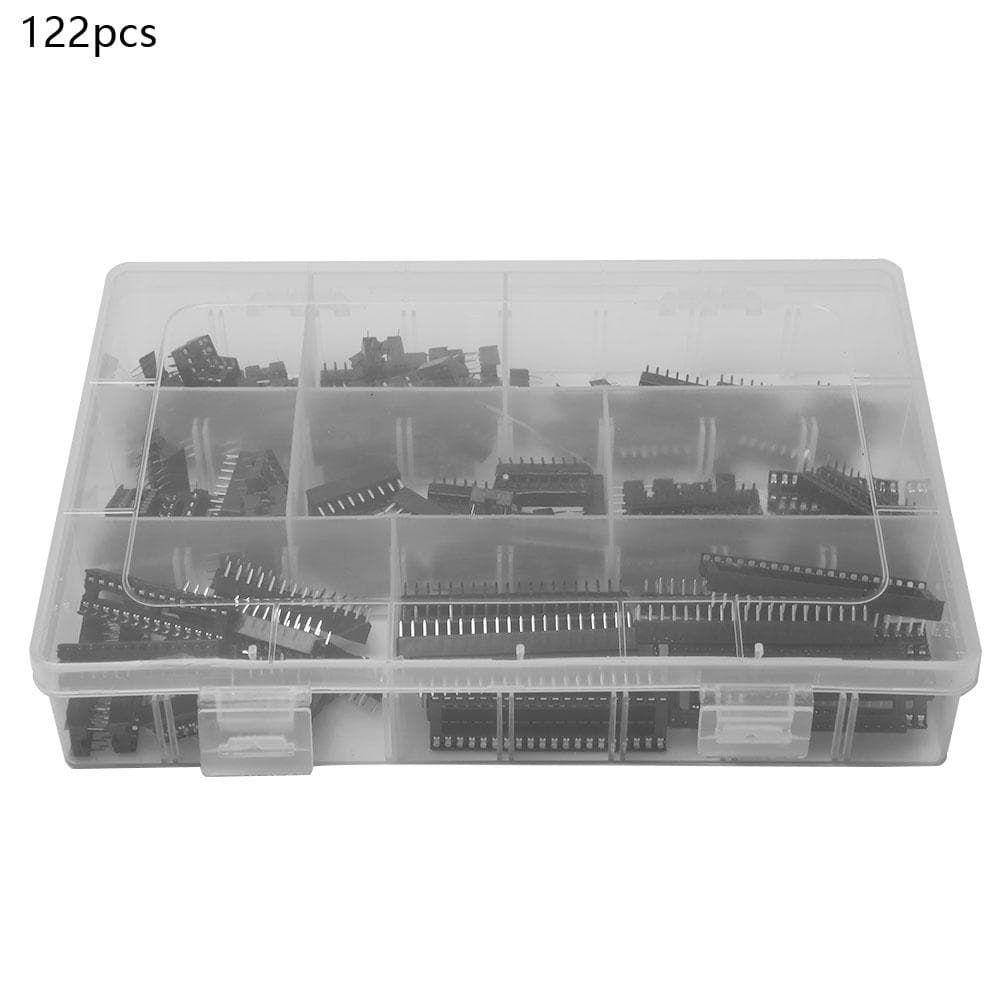 122 Pcs 2.54mm IC Socket Adaptor DIP8 6 14 16 18 24 28 40Pins Electronic Component Connector