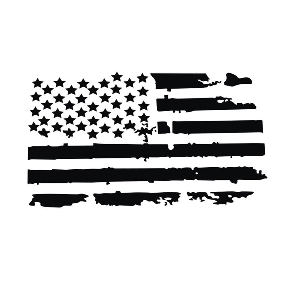 Car Exterior Hood Stickers USA Flag Decal Vinyl For Jeep Wrangler Durable Auto Decoration Sticker 51*90cm black