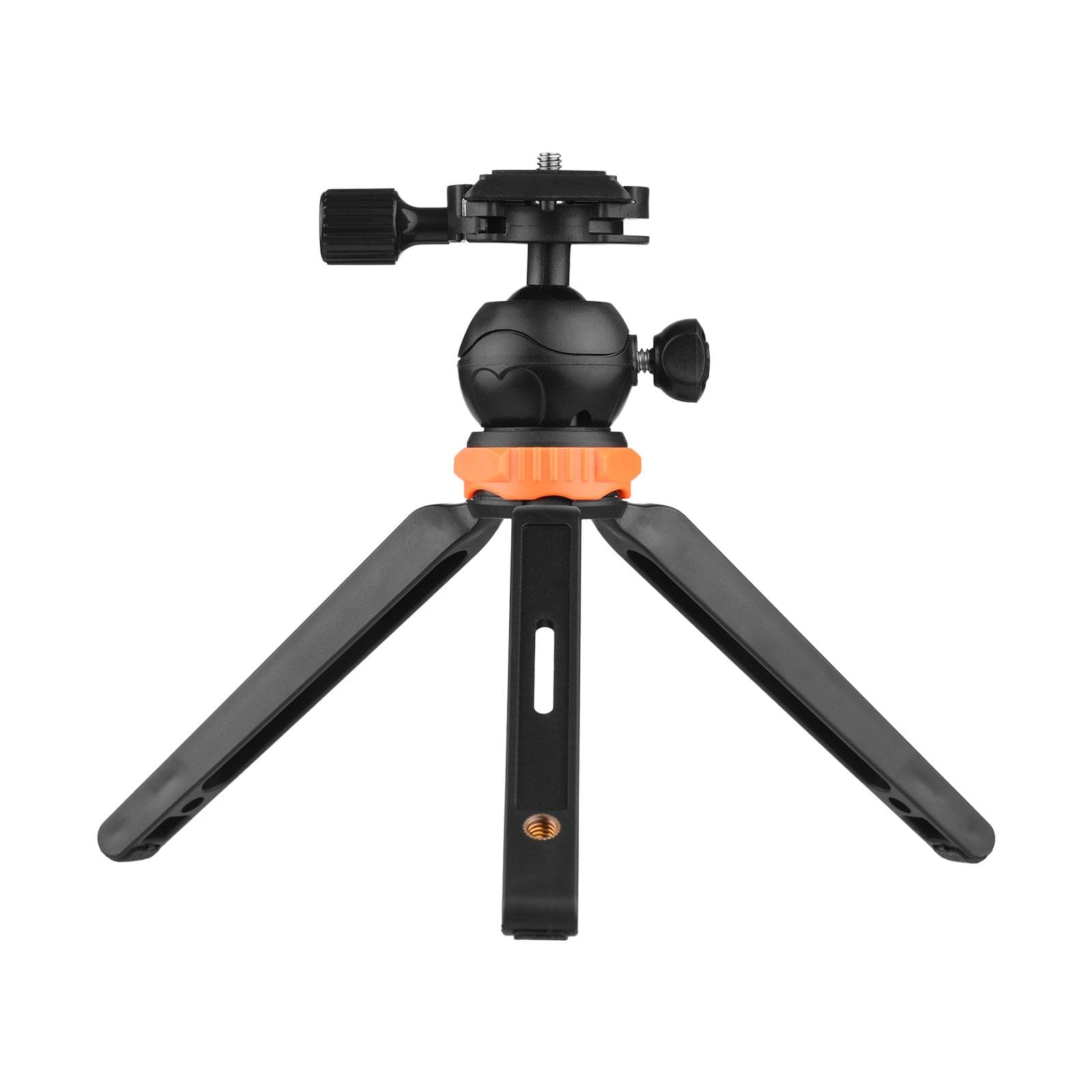 Portable Mini Desktop Tripod with 2 Levels of Adjustable Height Max. Load Bearing 1.2KG 1/4 Inch black