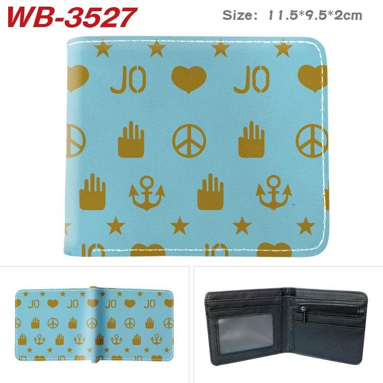 JoJo's Bizarre Adventure Wallet PU Leather Bi-Fold Purse With Coin Pocket Card Holder 2 fold