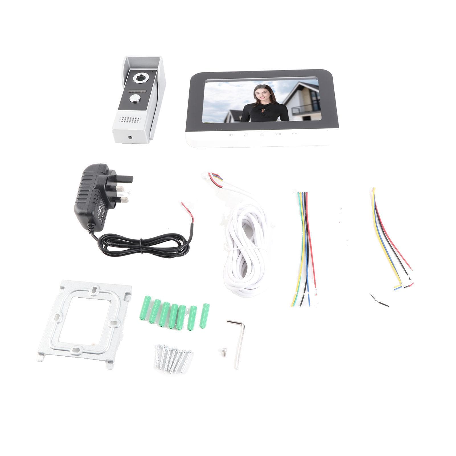 Video Doorbell 7in TFT LCD Intercom Doorphone Wired Wifi Remote Unlocking Monitor