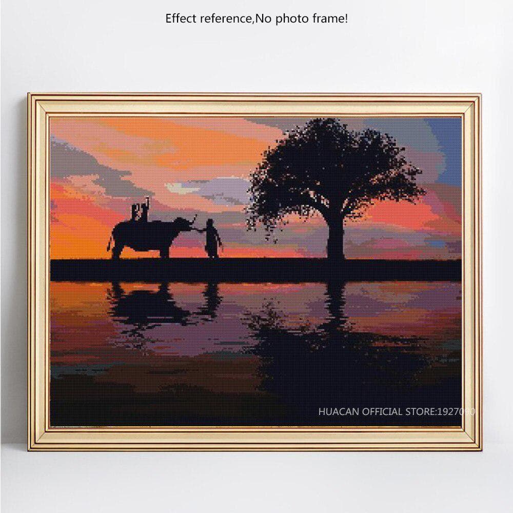Diamond Painting Animal Bull Rhinestone Mosaic Diamond Embroidery Cross Stitch 20X30CM