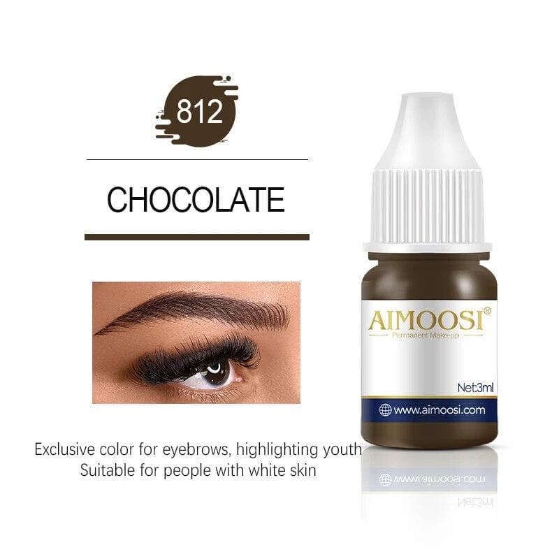 Tattoo Ink Nano Pigment Milkly Colors For Semi Permanent MakeUp Sets Tint Eyebrow Eyeliner Lips Beauty 3ml Microblading Pigments 812 Chocolate Brown