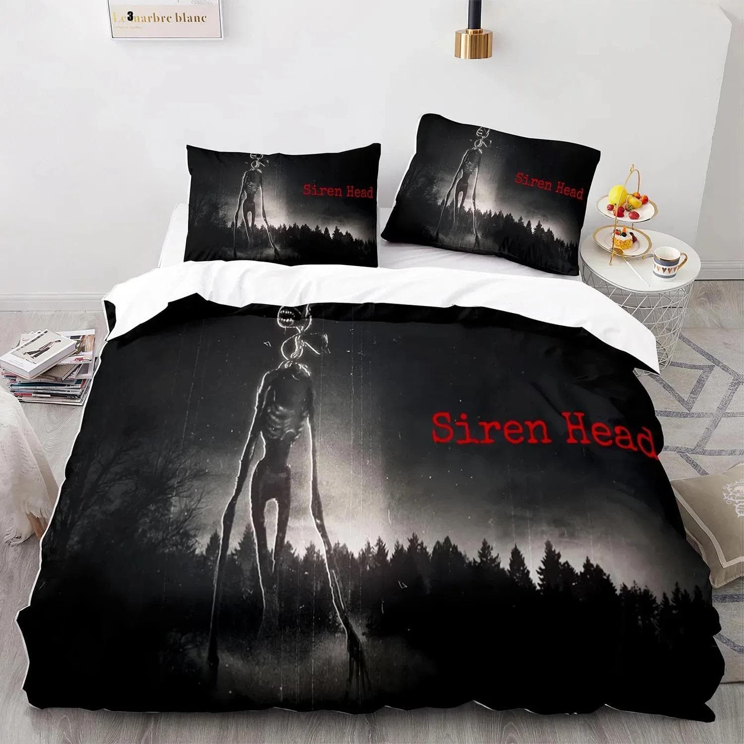3D Print Siren Head Bedding Set Duvet Cover Bed Set Quilt Cover Pillowcase Comforter king Queen Size Boys Adult Bedding Set 70x133cm 2pcs