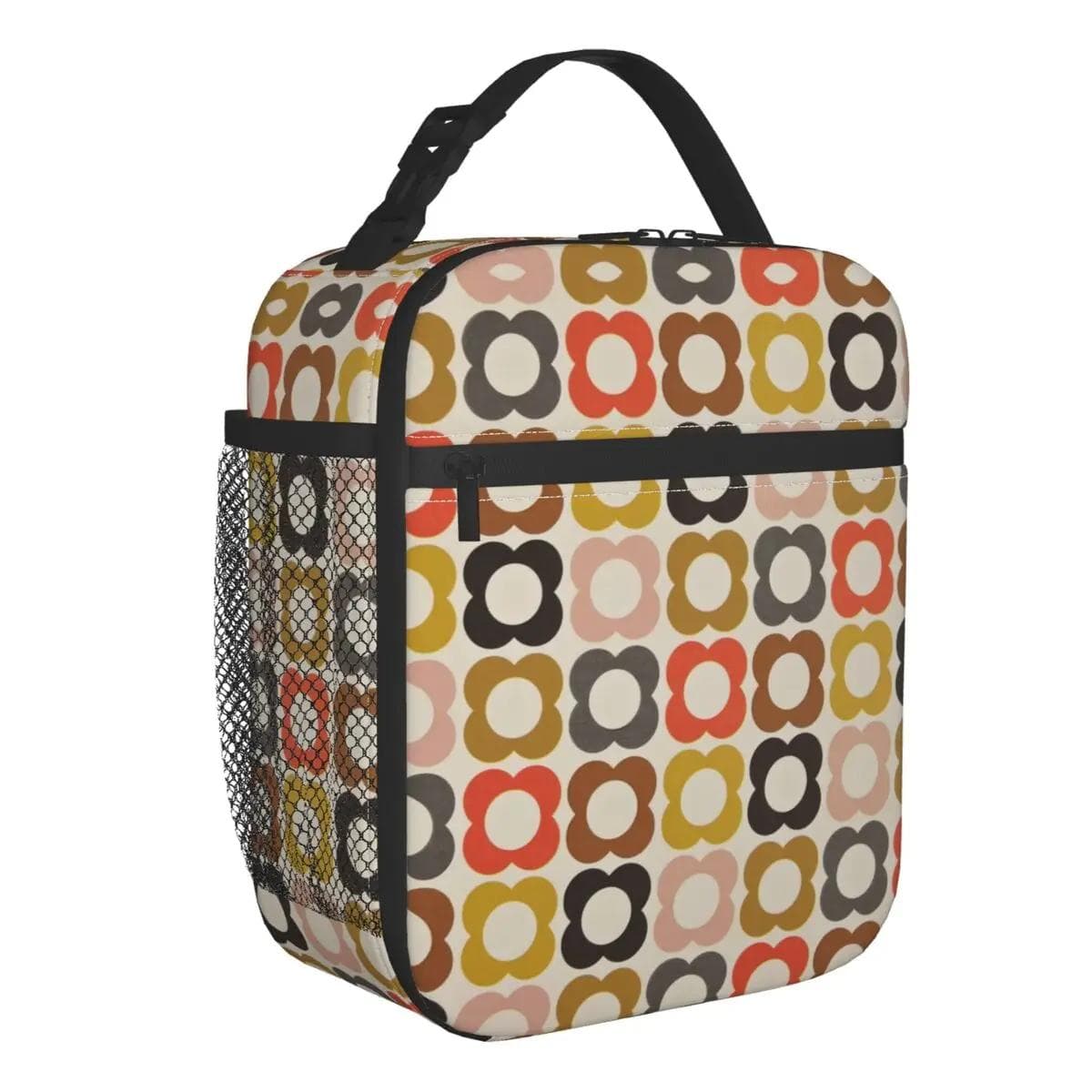 Orla Kiely Stem And Bird Insulated Lunch Bags Camping Travel Scandinavian Style Portable Cooler Thermal Bento Box Women Children 26x21x11CM ivory