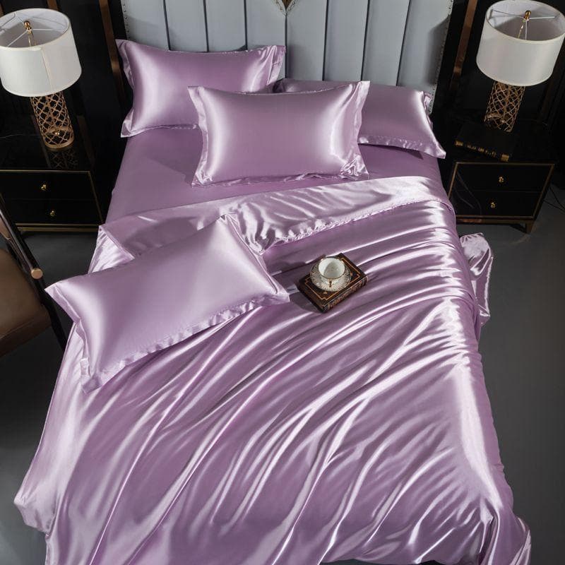 High End Home Emulation Silk Satin Bedding Set Luxury Single Double Duvet Cover Set High Quality King Queen Size Bedding Sets 150x200cm 3pcs set