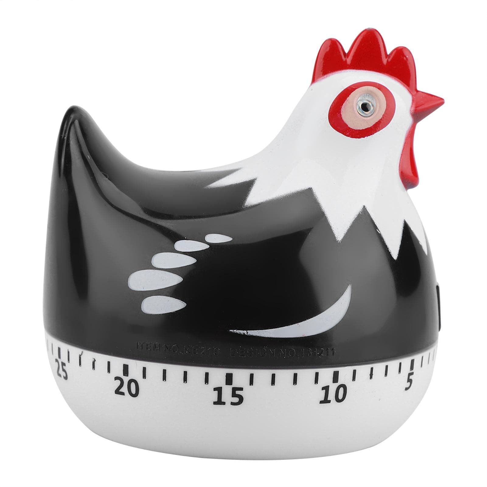 Chicken Pattern Countdown Kitchen Timer Reminder for Cooking Baking Black