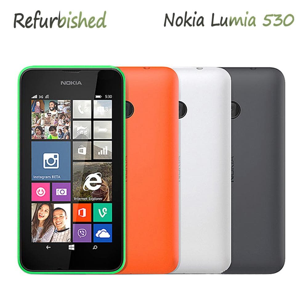 Refurbished Nokia Original Nokia Lumia 530 4.0 3G WIFI Mobile Phone With 1 SIM Simple Set orange