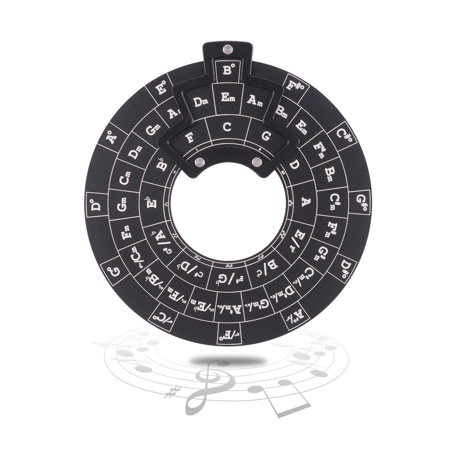 Circle of Fifths Plastic Wheel Melody Tool Music Theory Plate Learning Tool Chord Series Table 12cm black