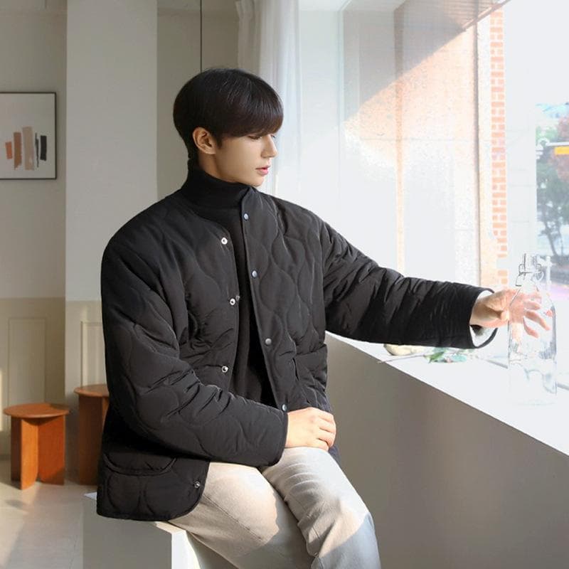 Korean Version of Short Cotton-padded Jacket for Men, New Winter Thickened Cotton-padded Jacket, Trendy Loose Jacket L