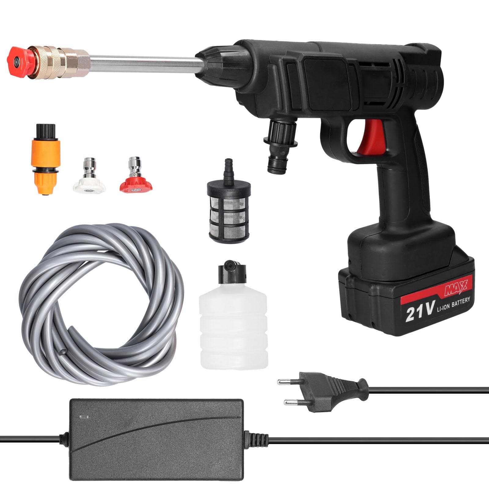 Household Cordless High Pressure Car Wash Tool Portable Vehicle Cleaning Machine Automobile Washer EU Plug