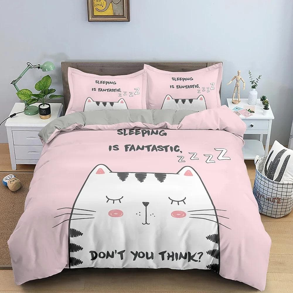 3D Cartoon Bedding Set Kids Bedroom Duvet Cover Set With Pillowcase Quilt Comforter Cover Soft Cozy Bedclothes 70x133cm 2pcs