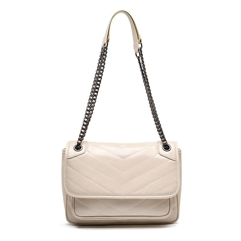 Women's Bag Foreskin Spring/summer Large Capacity Single Shoulder Crossbody Messenger Bag Trend Wave Bag white