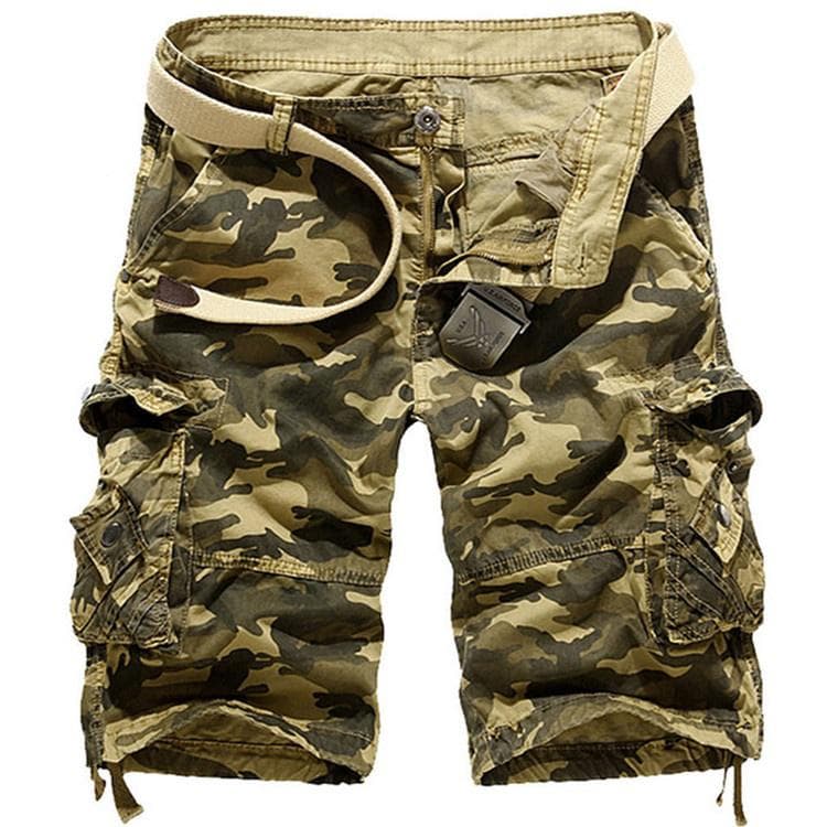 Camouflage Shorts Male Military Army Short Cargo Pants Summer Casual Leisure Shorts 34 yellow