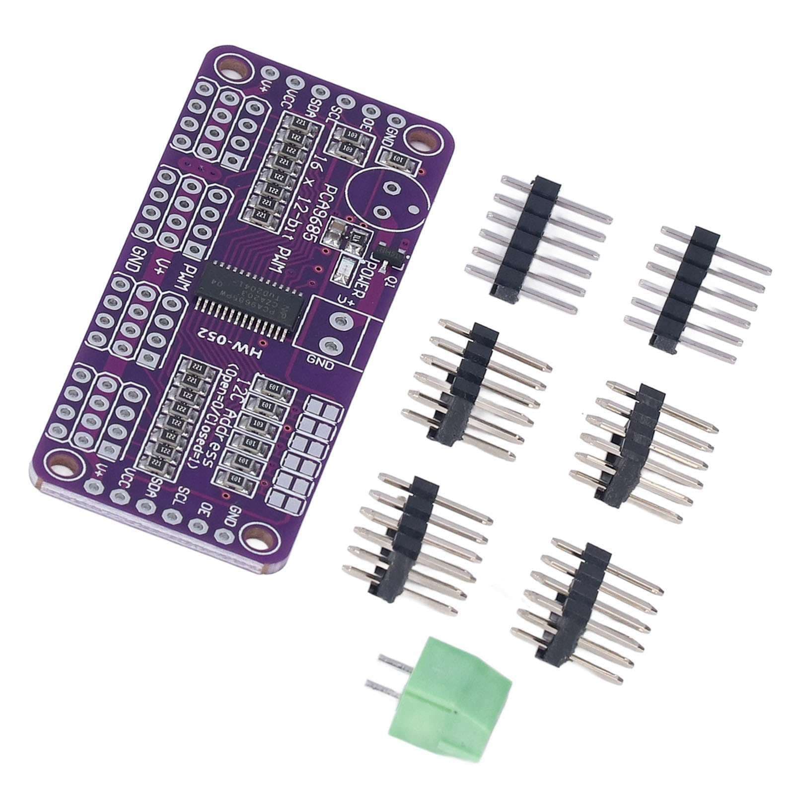 Servo Motor Driver PWM Control Module 16 Channel 12 Bit IIC PCA9685 Controller for DIY