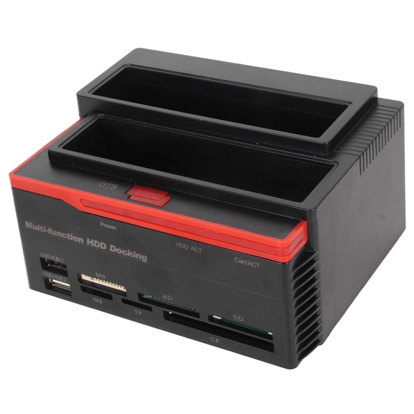 HDD Docking Station Dual Bay 480Mbps USB2.0 to SATA IDE Clone Function Hard Drive Reader for UK Plug