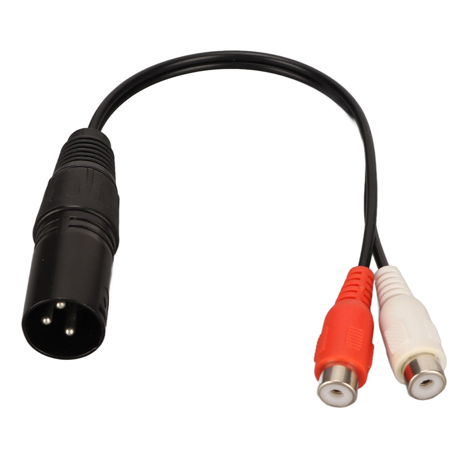 XLR Male to 2 RCA Female Y Splitter Cable 3 Pin 0.6 Feet Noise Reduction Sound Cord Adapter for