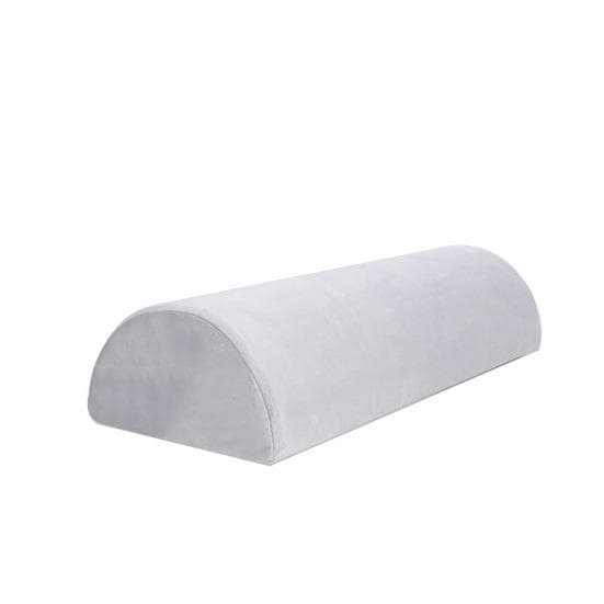 Half Moon Bolster Pillow for Legs Back Sleeping Knee Pillow Memory Foam under Knee Pillow with Machine Washable Cover for Ankle Foot Comfort grey