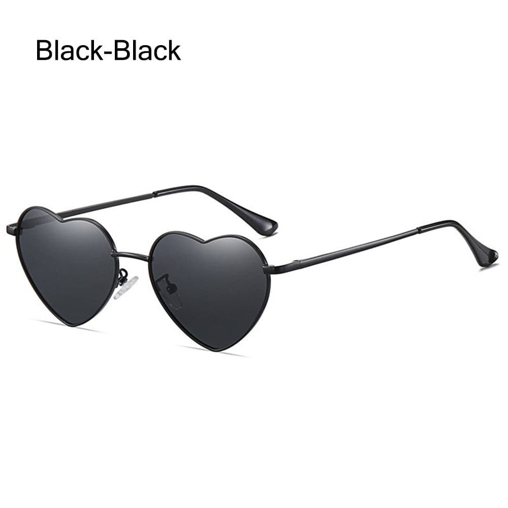 Trendy Metal Frame UV400 Protection Heart-Shaped Sunglasses 90s Retro Style Shades for Women Men