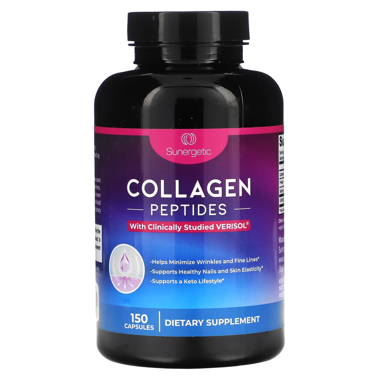 Sunergetic, collagen peptide, 150 capsules