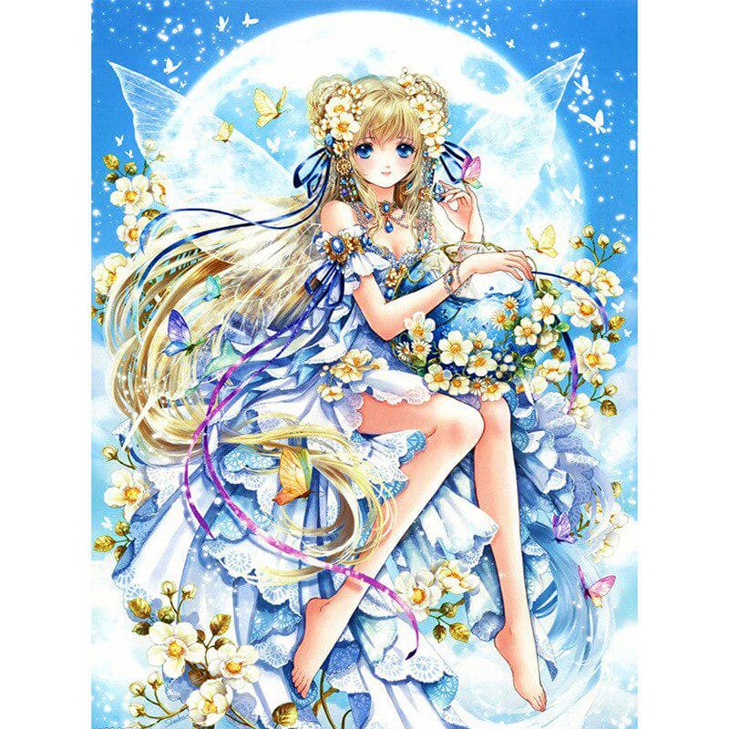 Diy Diamond Painting Cross Stitch Full Drill Round Diamond Embroidery Cartoon Fairy Handmade Hobby 20X30CM