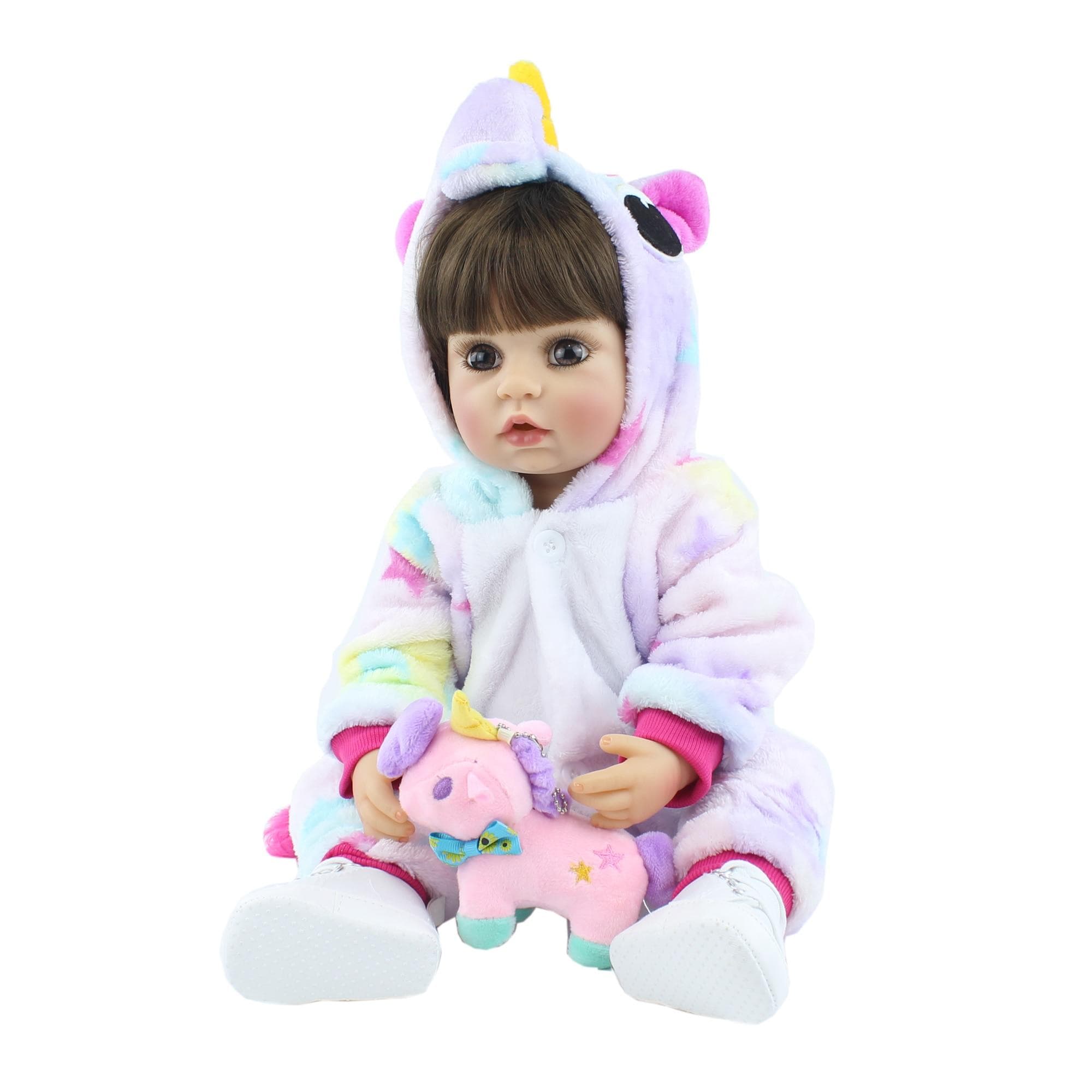 BZDOLL 55cm Full Silicone Reborn Baby Doll Toy 22 inch Newborn Princess Babies Toddler Bebe Boneca Bathe Toy Child Birthday Gift 55cm, Blue eyes